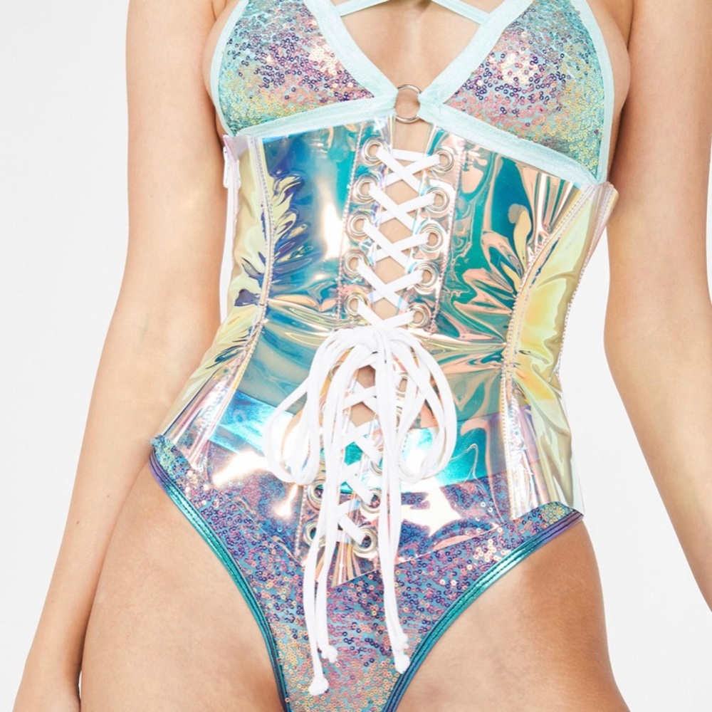 J Valentine holographic corset